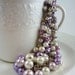 Vintage Lilac and Cream Pearl Necklace, Phlox, Wisteria, White