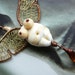 RESERVED - Freya winged goddess necklace - brass, copper, glass art bead and quartz