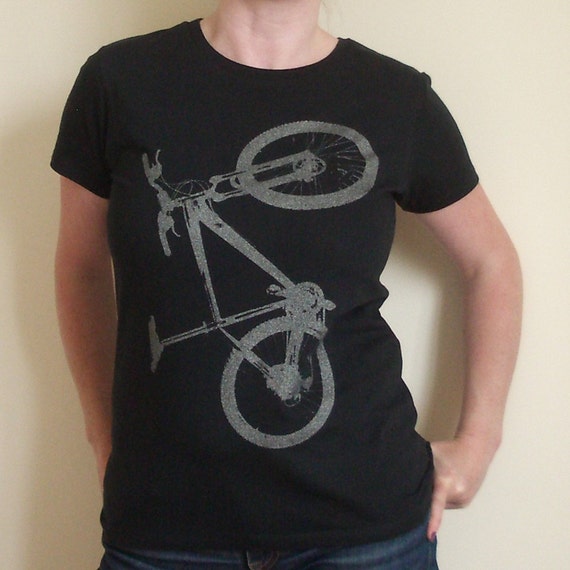 Women's tshirt Large Mountain Bike fitted by thebostonpress