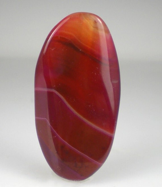 Red Orange Agate Striped Agate Bead Polished Stone Focal