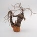 Mad Hatter's Tea Tipsy Teapot Woven Waxed Linen and Driftwood Rattle wabi sabi