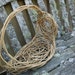 Asymmetrical Freeform Display Or Wedding Program Basket with Arching Handle