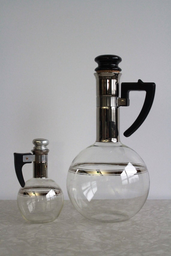 Vintage Coffee Carafe . Set of Two . Big and Mini
