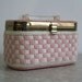 Vintage Yarn Box Purse . 1950s . Clear Handle