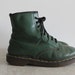 Vintage 90s Doc Martens . Hunter Green Doctor Marten Eye Boots . Air Wair With Bouncing Soles