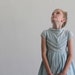 1950s Little Girls Dress . Baby Blue . Lace Ruffles . Chevron Stripes . Kids . Childrens .