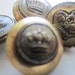 Vintage Buttons - 4 crown insignia gold buttons, 4 different patterns