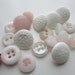 Vintage Buttons -Glass sweet mix of pastel pinks and whites lot of 19 - (lot 907)