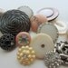 Vintage Buttons - lot of 15 Shabby chic pinks, silver and white and rhinestones, very old (913)