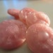 Vintage Buttons Czech sweet pink vaseline glass, lot of 5 (lot 1025)