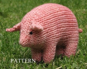 Pig Knitting Pattern, Waldorf, Toy, PDF (Medium Size)