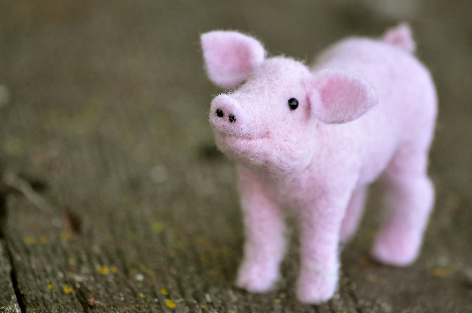 Needle Felted Pink Pig. Needle felted animal