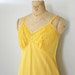 vintage 60s Upcycled Hand Dyed Bright Canary Yellow Floral Lace Slip Dress