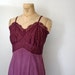 vintage 60s Upcycled Hand Dyed Eggplant Van Raalte Lace Full Slip Dress