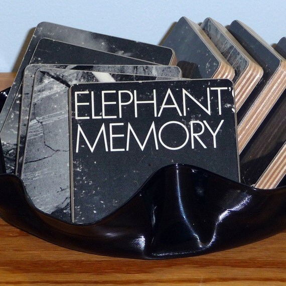 Elephants Memory recycled album cover coasters with record