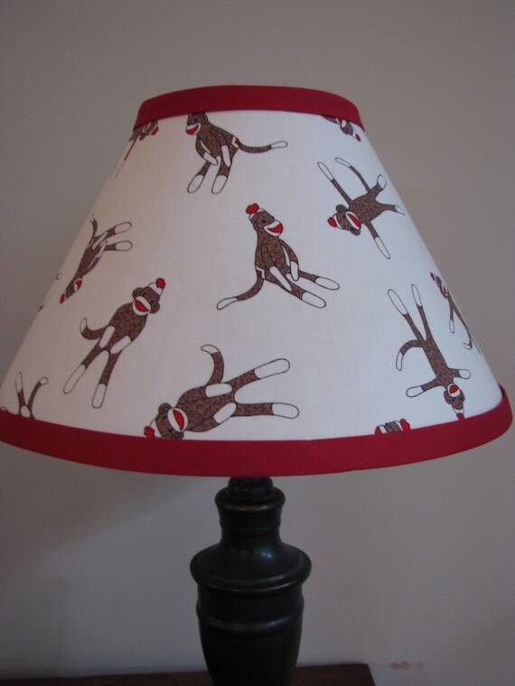 Sock Monkey lamp Shade Bedroom Nursery Desk baby shower gift