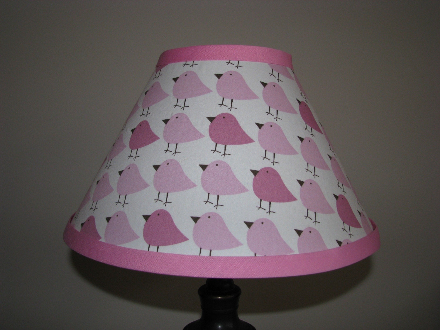 Lamp Shade Pink and Brown Birds Nursery Bedroom babys room