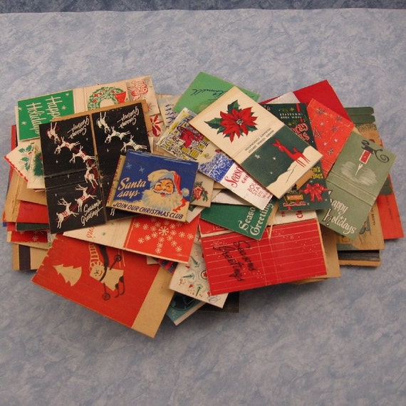 Vintage Matchbook Covers Huge Lot Christmas Santa Claus