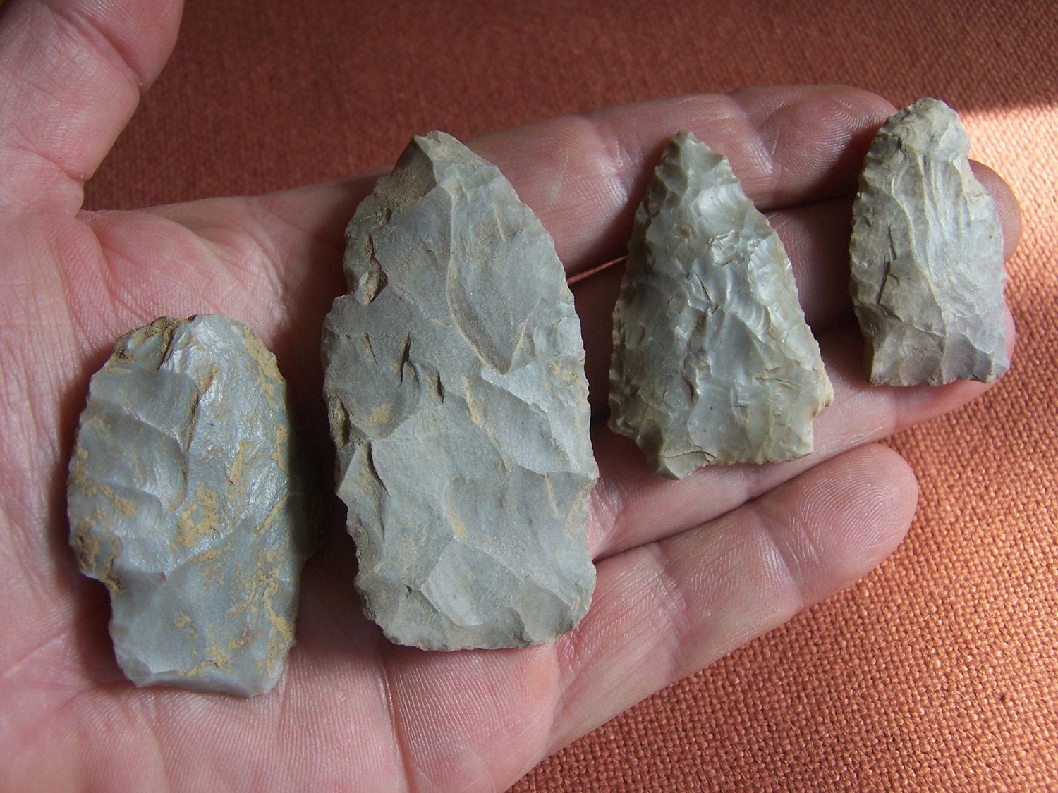 4 Ancient Stone/ Flint Knives Arrowheads