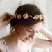 floral hair wreath circlet - MON PETIT - bridal pink green flowers