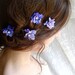 periwinkle purple flower hair clips - TWINKLE TWINKLE - 4 rhinestone accessories, wedding, bridal, prom