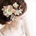 pastel pink / ivory flower hair accessory - DARCY - pearl, rhinestone bridal hair clip