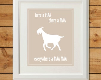 Goat Nursery Art - Digital Art Print - Everywhere a Maa Maa