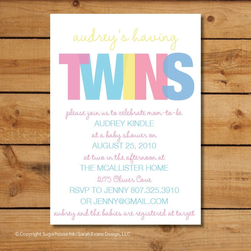 Twins Boy & Girl Invitations 1