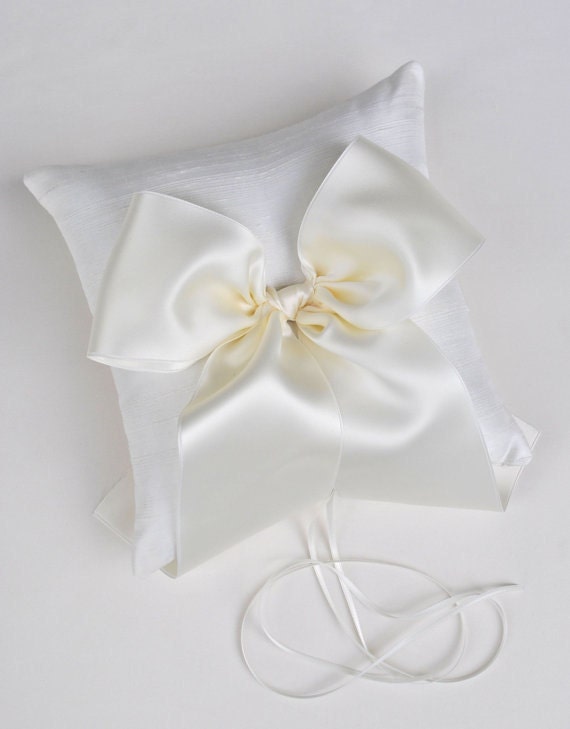 Ivory Ring Bearer Pillow - Silk Wedding Ring Bearer Pillow - READY TO ...