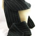 Stealth matte black Alpaca Blend Crochet Scarf ... awesome for men or women