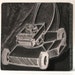 Vintage Metal and Wood Letterpress Block-Lawnmower RESERVED FOR allisonstandish