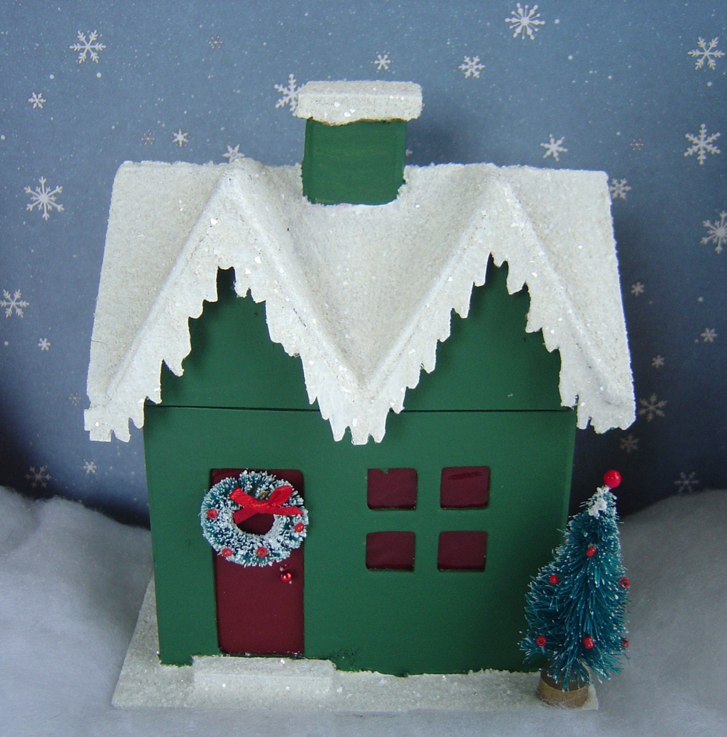 Christmas Village Paper Mache House