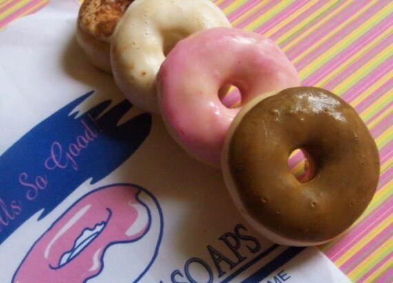 Mini Donut Soaps - food soap - strawberry chocolate vanilla cinnamon - vegan Il_570xn