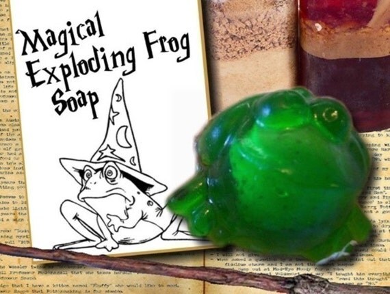 Party Favors - 7 EXPLODING FROG Soaps (tm) with Card Tags Attached - Harry Potter fans Il_570xn