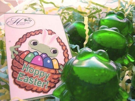 10 EXPLODING FROG SOAP Easter Basket Stuffers with Easter Gift Card Tags Attached Il_570xn
