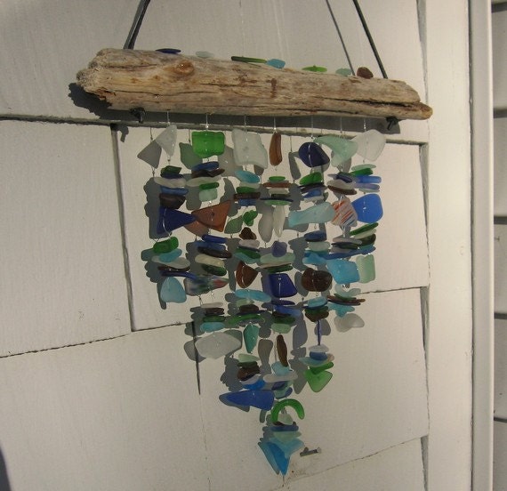 Handmade Tumbled Glass Garden Mobile by maharanis on Etsy