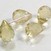 4 BEADS...Genuine Lemon Citrine Faceted Briolette Teardrop Gemstone Beads...7.5mm...BB