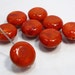 Red Sponge Coral smooth Puffed Coin Beads...13mm...4 Beads