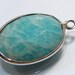 1 Bead...Turquoise Gemstone Sterling Silver Bezel Set Pendant Charm Station 22x14mm...BB