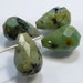 4 Beads....African Turquoise Jasper Briolette Gemstone Beads...10x7mm....BB