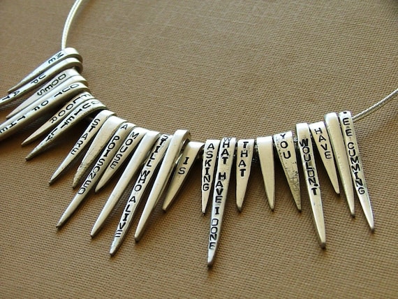 Quotes on Fork Tines Silverware Necklace-MADE TO ORDER