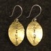Football Earrings - Customized with Your Team - Brass Hand Stamped Earrings with Sterling Silver Ear Wires NFL CFL NCAA
