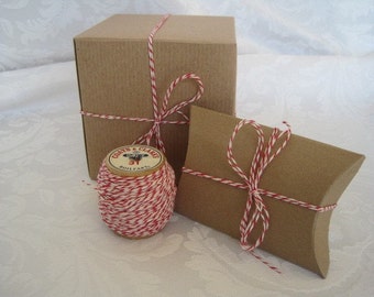 50 Yards RED Twine, Cotton Twine, Bakers Twine, Box Twine, Colored String, Bakery Twine, Christmas Gift Wrap, Gift Wrapping, On Wood Spool