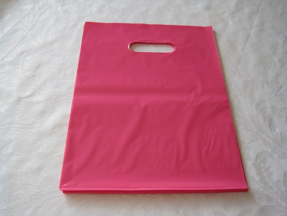 Pink Plastic Bags Gift Bags Party Favor Bags Hot Pink by JetJewels