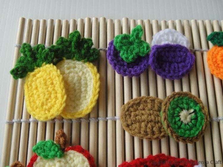 Crochet Pattern FRUIT APPLIQUE 1 PDF 00384 by skymagenta