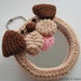 Crochet Handy Mirror - DOGGIE - Round 8 cm