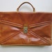 Vintage Battaglia Leather Portfolio Briefcase - Caramel Brown