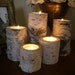 Birch bark log Candle holders tea lights set of 5
