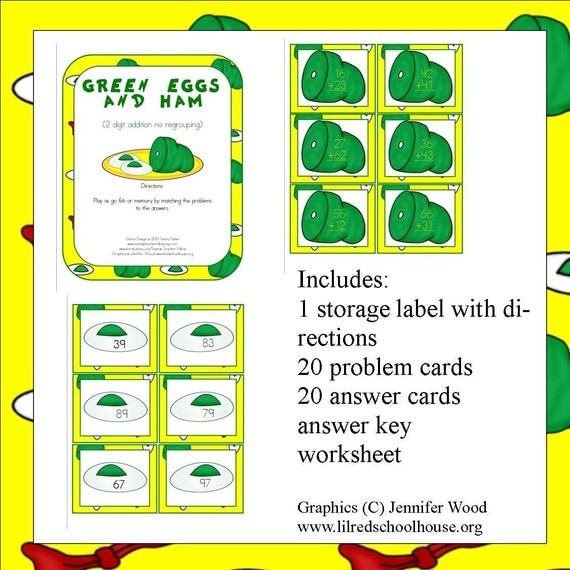 Math Center GREEN EGGS AND HAM Teacher by TeenasTeacherTidbits