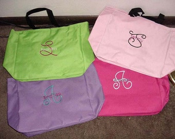 2 Tote Bags Personalized Embroidered Bride Bridesmaid Mother of the Bride Bridal Party Shower Gift